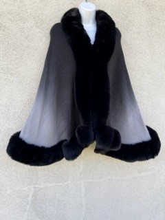 Ombre Poncho Black/Silver